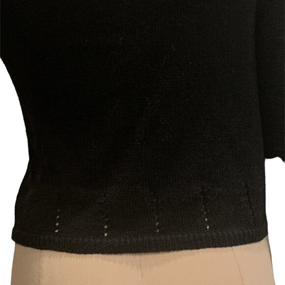 Vintage Black Beaded Embroidered Cardigan Sz S by Wrapper  #87B - Picture 11 of 13